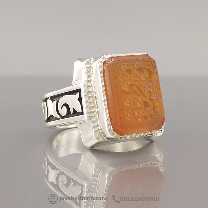 انگشتر عقیق یمنی سرخ با حکاکی یا فاطمه فاخر و زیبا _کد:35018