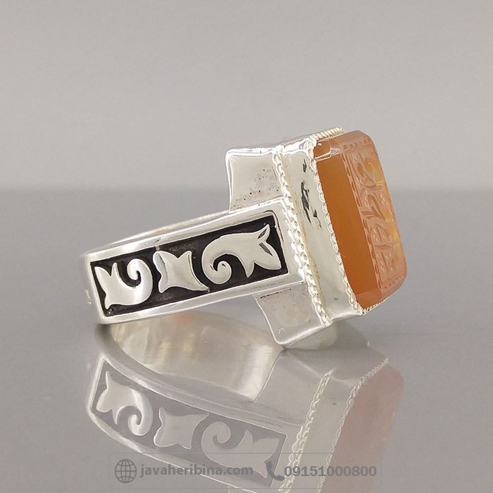 انگشتر عقیق یمنی سرخ با حکاکی یا فاطمه فاخر و زیبا _کد:35018