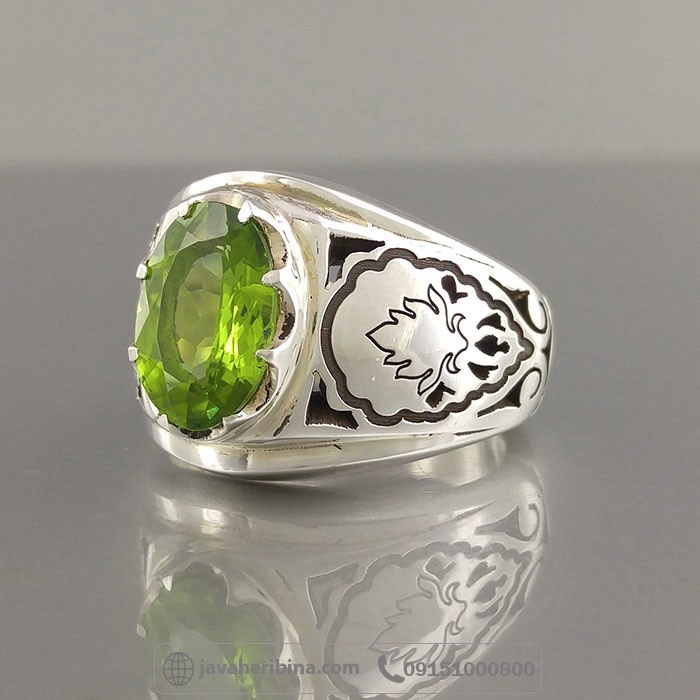 انگشتر زبرجد نقره مردانه لوکس و فاخر _کد:35029