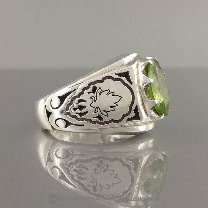 انگشتر زبرجد نقره مردانه لوکس و فاخر _کد:35029