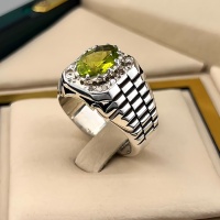 انگشتر زبرجد رولکسی با مخراج 12 قطعه الماس 