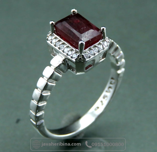 انگشتر یاقوت سرخ نقره زنانه ظریف و زیبا _کد:35037