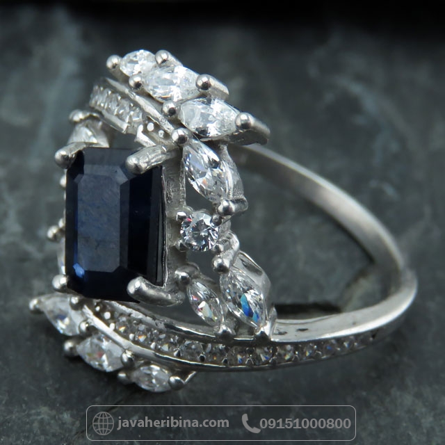 انگشتر یاقوت کبود نقره زنانه بسیار زیبا _کد:35039