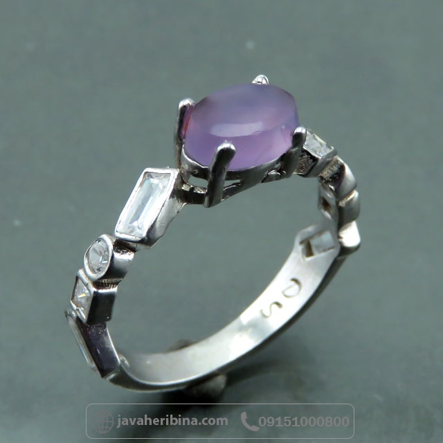 انگشتر عقیق یمنی کبود ظریف و زیبا _کد:35041