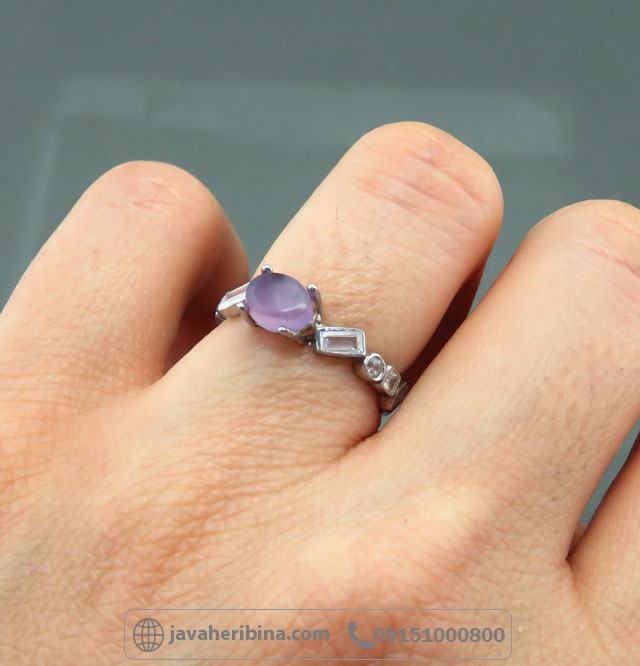 انگشتر عقیق یمنی کبود ظریف و زیبا _کد:35041