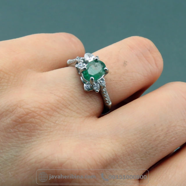 النگو زمرد نقره زنانه بسیار زیبا _کد:35042