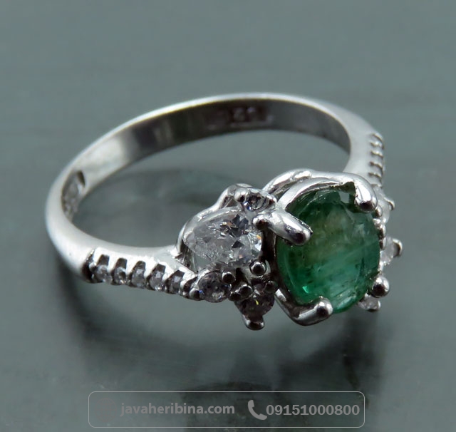 النگو زمرد نقره زنانه بسیار زیبا _کد:35042