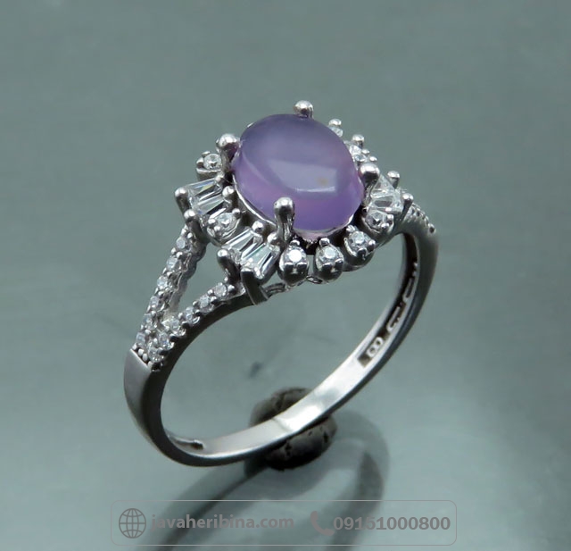 انگشتر عقیق یمنی سوسنی نقره زنانه _کد:35044