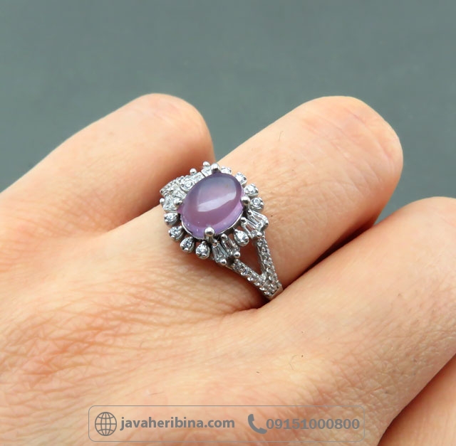 انگشتر عقیق یمنی سوسنی نقره زنانه _کد:35044