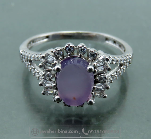 انگشتر عقیق یمنی سوسنی نقره زنانه _کد:35044