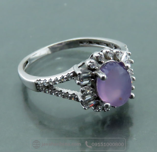 انگشتر عقیق یمنی سوسنی نقره زنانه _کد:35044