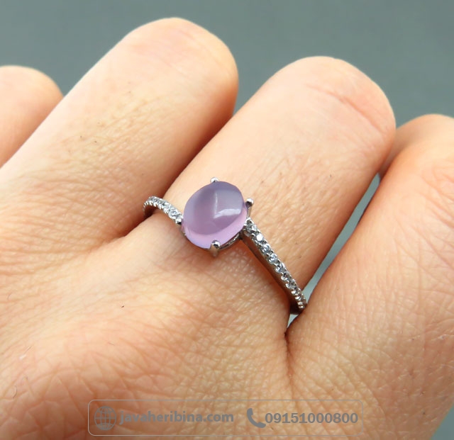 انگشتر عقیق یمنی سوسنی نقره بسیار ظریف _کد:35046