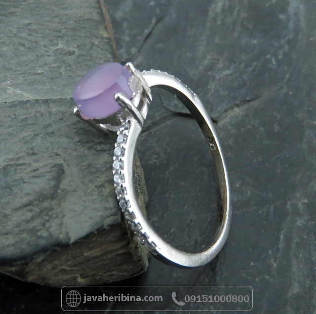 انگشتر عقیق یمنی سوسنی نقره بسیار ظریف _کد:35046