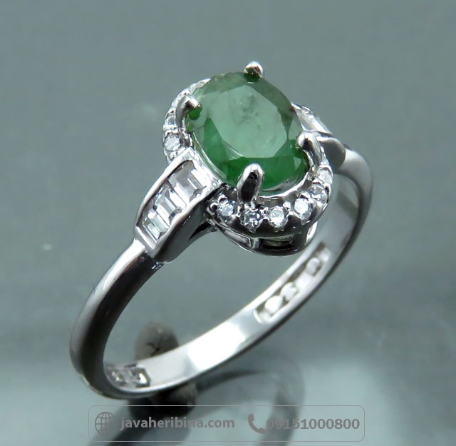 انگشتر زمرد نقره زنانه _کد:35047