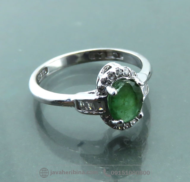 انگشتر زمرد نقره زنانه _کد:35047