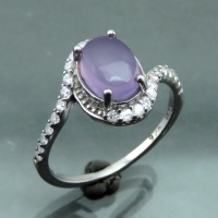 انگشتر عقیق یمنی کبود نقره زنانه رودیوم _کد:35049