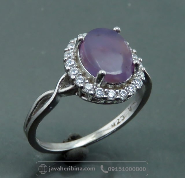 انگشتر عقیق یمنی سوسنی نقره زنانه _کد:35050