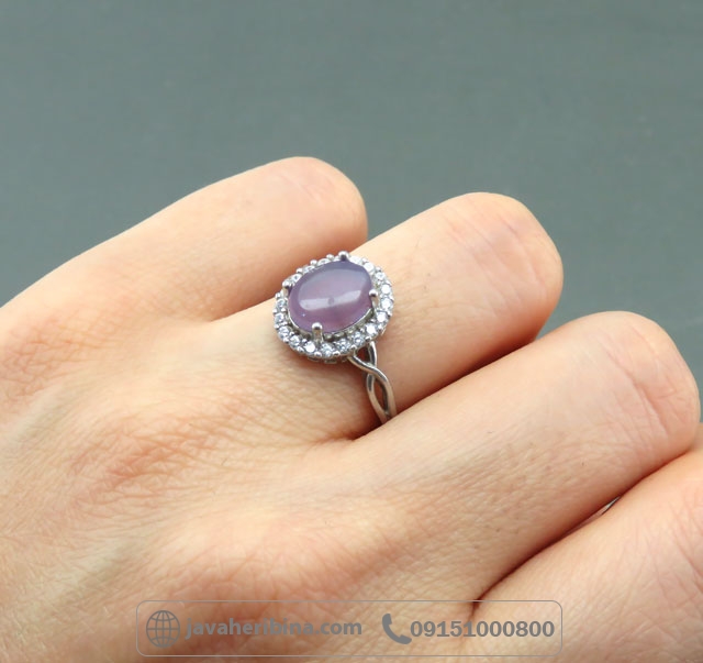 انگشتر عقیق یمنی سوسنی نقره زنانه _کد:35050