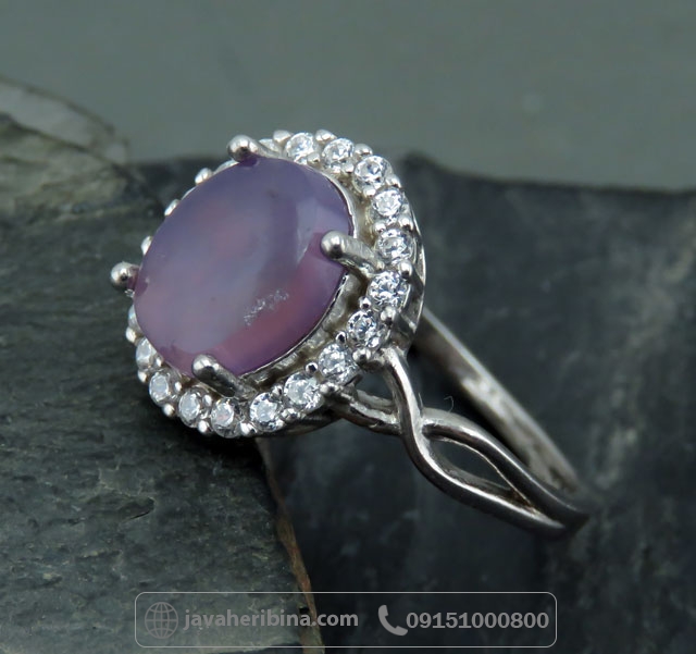 انگشتر عقیق یمنی سوسنی نقره زنانه _کد:35050