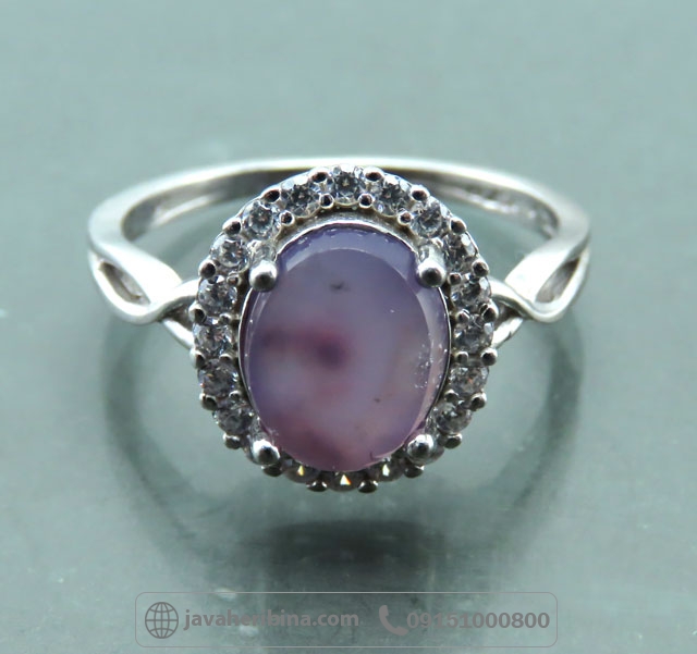 انگشتر عقیق یمنی سوسنی نقره زنانه _کد:35050