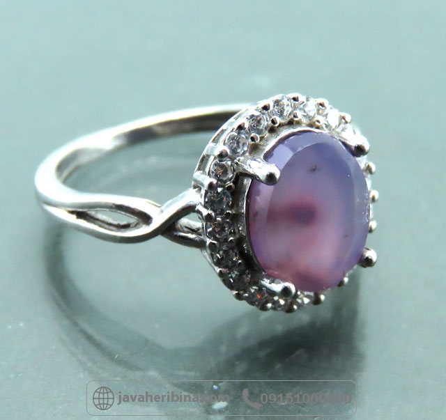 انگشتر عقیق یمنی سوسنی نقره زنانه _کد:35050