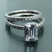 انگشتر نقره حلقه و پشت حلقه جواهری بسیار شیک _کد:35051