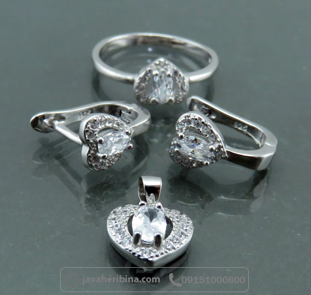 سرویس نقره طرح قلب رودیوم _کد:35056