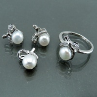 سرویس مروارید نقره زنانه بسیار زیبا _کد:35057