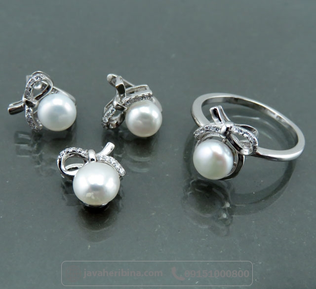 سرویس مروارید نقره زنانه بسیار زیبا _کد:35057