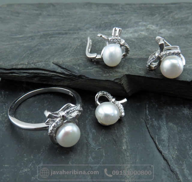 سرویس مروارید نقره زنانه بسیار زیبا _کد:35057