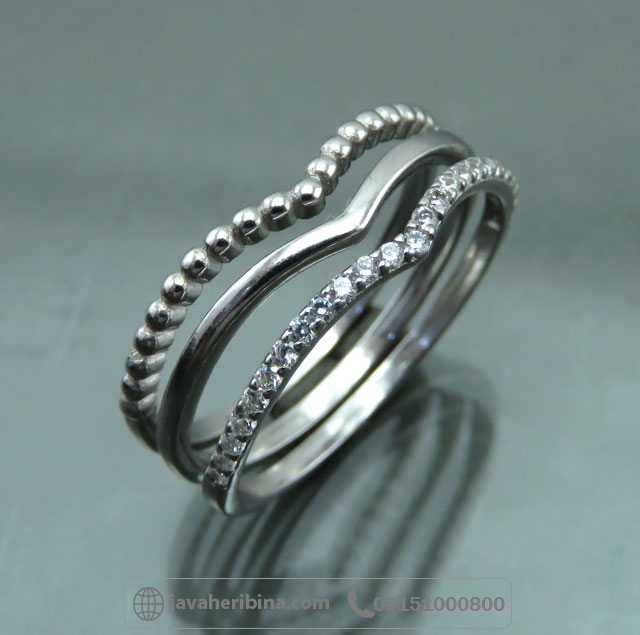 انگشتر نقره رودیوم مینیمال زنانه _کد:35059