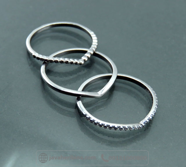 انگشتر نقره رودیوم مینیمال زنانه _کد:35059