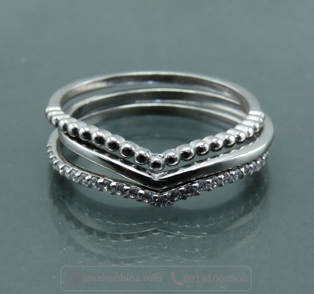 انگشتر نقره رودیوم مینیمال زنانه _کد:35059