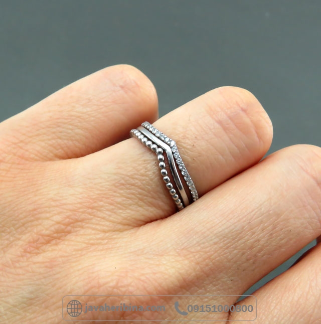 انگشتر نقره رودیوم مینیمال زنانه _کد:35059