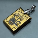 گردنبند حدید طلایی با حکاکی عین علی _کد:۳۵۰۶۲