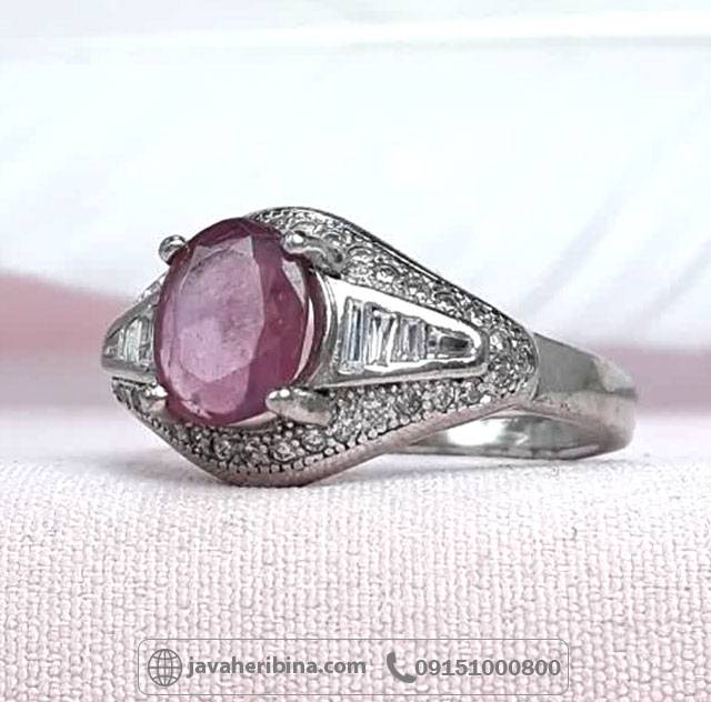 انگشتر یاقوت سرخ نقره زنانه خوش رنگ _کد:35081