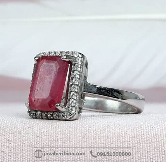 انگشتر یاقوت سرخ نقره زنانه بسیار زیبا _کد:35084