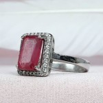 انگشتر یاقوت سرخ نقره زنانه بسیار زیبا _کد:۳۵۰۸۴