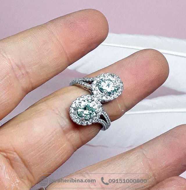 انگشتر الماس روسی (موزانایت) بسیار شیک و زیبا _کد:35085