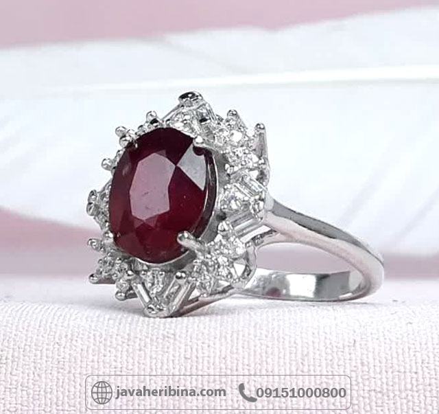 انگشتر یاقوت سرخ نقره زنانه زیبا _کد:35088