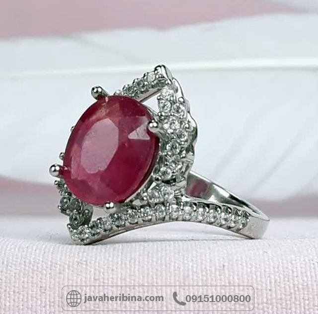 انگشتر یاقوت سرخ نقره زنانه خاص _کد:35089