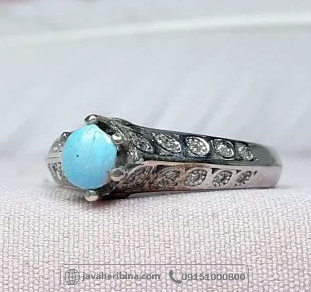 انگشتر فیروزه نیشابوری ظریف و زیبا _کد:35091