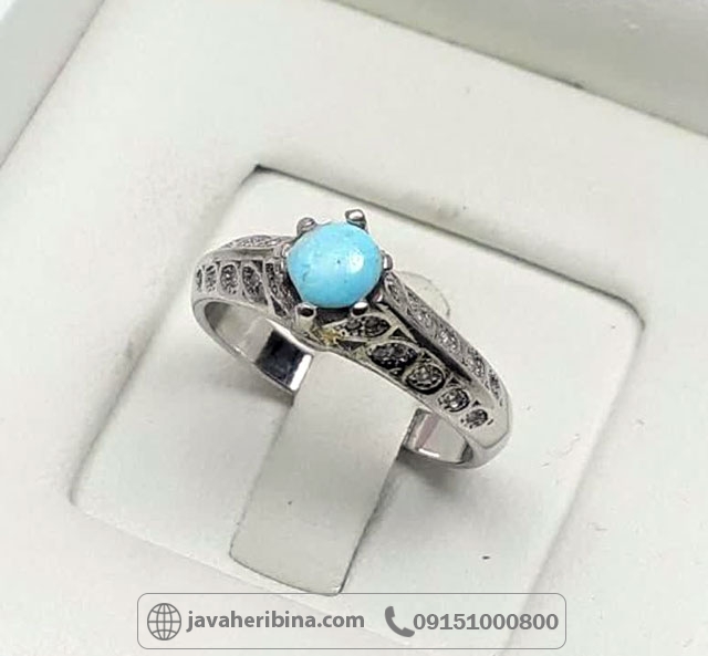 انگشتر فیروزه نیشابوری ظریف و زیبا _کد:35091