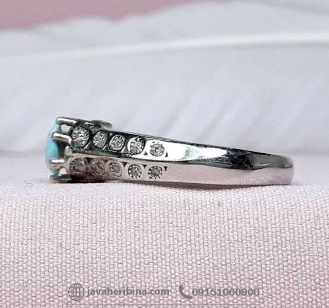 انگشتر فیروزه نیشابوری ظریف و زیبا _کد:35091