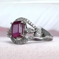 انگشتر یاقوت سرخ نقره زنانه زیبا 