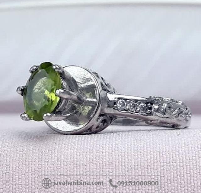 انگشتر زبرجد نقره زنانه _کد:35099