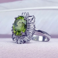 انگشتر زبرجد نقره زنانه شیک 