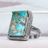 انگشتر فیروزه نیشابوری درشت و زیبا 