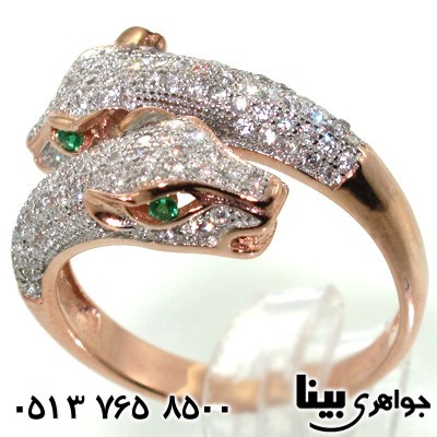 انگشتر ابسیدین دو سر جگوار زنانه