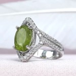 انگشتر زبرجد نقره زنانه بسیار زیبا _کد:35109